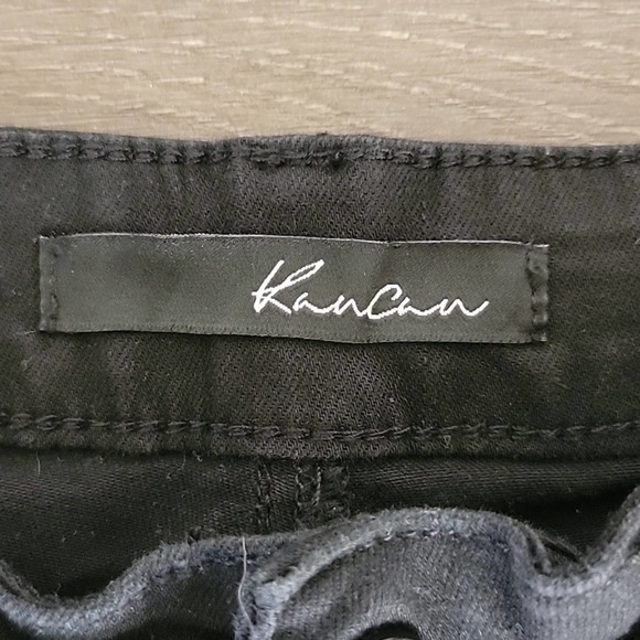 Black‎ KANCAN Shorts W9 28 Distressed Destroyed - Picture 2 of 4
